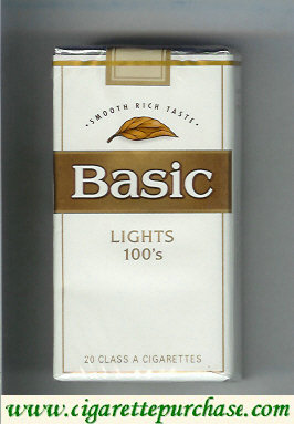 Basic Lights 100s cigarettes Smooth Rich Taste soft box